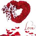 Love Wreath Valentine Mother's Day Wreath for Front Door Decoration Love Pendant for Valentine's Day Decorations Wedding Decor Supply Heart for Wall Door Car Art Decor Accessories