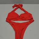 MakeMeChic Halter Bikini Sets for Women Sexy Micro Bikini Bathing Suit Two Piece Swimsuits 2025 (Small, Red)