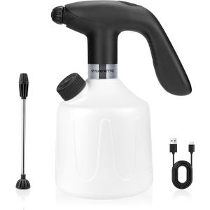 Electric Spray Bottle Automatic Plant Mister 1.8L Rechargeable Battery Powered Sprayer Continuous Spray Bottle,Pump Sprayer, Indoor Watering Can for Plants White