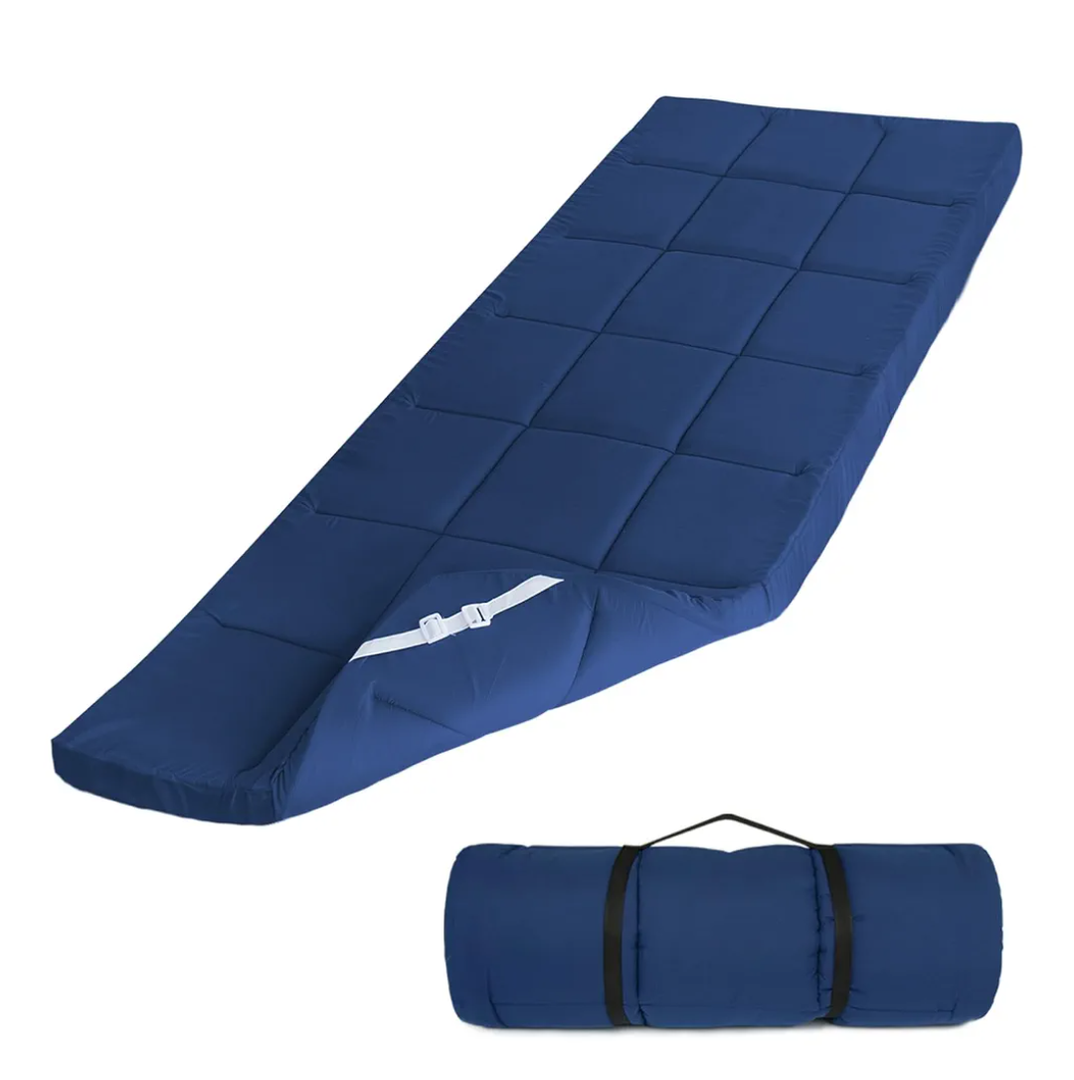 SPRINGSPIRIT Cot Mattress Topper (Improved Thickness), Foam Quilted Pads for Camping, Soft Comfortable Sleeping Cot Mattress Pad Only, Camping Pad 75"x30" for Camp Cot/Rv Bunk/Narrow Twin Beds