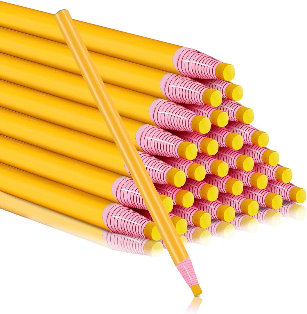 Tinlade 36 Pcs Peel off China Markers Grease Pencils for Glass Mechanical Wax Pencil Marking Crayons for Vinyl Metal Wood Paper Fabrics Leather Cellophane (Yellow)