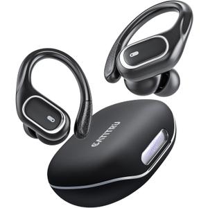 2024 Bluetooth Headphones Wireless Earbuds with Earhooks for Sport, HiFi Stereo, ENC Mic, 80Hrs LED Display, IPX7 Waterproof Ear buds for During Running/Workout Black