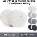 MABOZOO Assorted Chunky Yarn for Hand Knitting 8 Pack, Fluffy Jumbo Chenille Yarn, Soft Plush Yarn Bulky, Giant Thick Fuzzy Yarn for Arm Knitting,Cream & Multi Grey(31.7 yds,8 oz Each Skein)