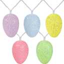 LYHOPE Easter Pastel Lights, 5.94ft 10 LED Egg Decoration Lights, Battery Powered Egg String Lights for Easter, Party, Fireplace, Mantels, Entrance, Tree, Home Decorations, Clear Wire