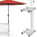 304 Stainless Steel Patio Umbrella Holder, Heavy-Duty Umbrella Deck Mount, for Outdoor Umbrella Holder for Deck Railing, Post Deck Umbrella Mount (Post, White)