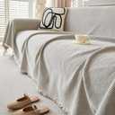 Large Blanket for Sofa, White Universal Large Sofa Throw 1, 2, 3, 4 Seater Angle, Waterproof, Cat Scratch-Resistant, Decorative Blanket, 180 x 260 cm, 2 Pack 