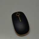 VssoPlor Wireless Mouse, 2.4G Slim Portable Computer Laptop Mouse with Nano Receiver Quiet Silent Optical Mice for Notebook, PC, Laptop, Computer-Black and Gold
