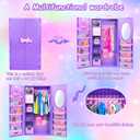 75 Pack Doll Clothes and Accessories with Doll Closet for 11.5 Inch Doll Fashion Design Kit Girl Doll Dress Up Including Wedding Dress Fashion Dress Outfits Tops and Pants Shoes Hangers Bags Necklaces