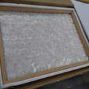 Bergamot Large Handmade 24"x32" Capiz Shell Wooden Framed Wall Art, Coastal Wall Art Dcor, Minimalist White Sea Shell Wall Decor for Living Room, Bedroom, Office