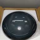 Bathroom Vessel Sink, Tempered Glass Vanity Round Bowl with Chrome Faucet and Pop up drain Set, Bluish Grey