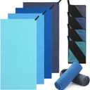 4 Pcs Quick Dry Camping Towel Absorbent Microfiber Travel Towel 47.24'' X 23.62'' Travel Wash Cloth Set for Backpacking Camping Beach Gym Sports Yoga Swimming Pool (Blue Color)