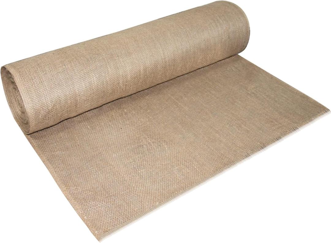 Tcevily Garden Burlap Roll, 40" x 100 Feet Natural Jute Burlap Fabric Roll for Gardening Raised Bed Liners,Seed Cover,Edging,Weed Barrier,Aisle Runner Plant Cover Tree Protections (40" x 100 Feet)