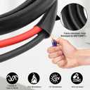 Solar Battery Cable - 8 Gauge 3FT Power Inverter Cable with PV Flame Retardant Protective Sleeving Connect Battery and Charge Controller for Solar Panel Automotive RV Motorcycle Marine
