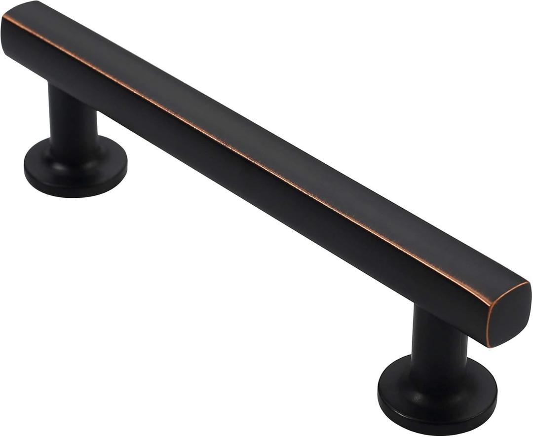 Alzassbg 10 Pack Oil Rubbed Bronze Cabinet Pulls, 4 Inch(102mm) Hole Centers Cabinet Handles Kitchen Hardware Straight Bar Handle Pull for Cabinet and Drawer AL3084ORB (4" Hole Center, Oil Rubbed Bronze)