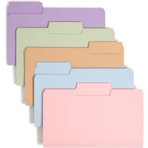 Smead SuperTab File Folder, Oversized 1/3-Cut Tab, Legal Size, Assorted Pastel Colors 100 per Box (11962)
