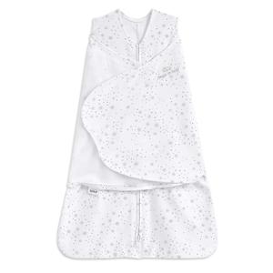 HALO 100% Cotton Sleepsack Swaddle, 3-Way Adjustable Wearable Blanket, TOG 1.5, Midnight Moons Grey, Preemie, Birth-5lbs (Preemie (Pack of 1))