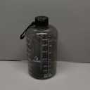 AQUAFIT 1 Gallon Water Bottle with Time Marker - Straw & Chug Lid - BPA Free Gym Water Bottle with Straw - Big Gallon Jug (Gray, 128 oz - 2 Lids)