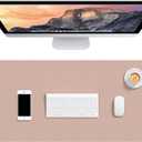 Waterproof Desktop Blotter Protector, Non-Slip Ultra Thin Large Laptop Keyboard Writing Mat for Office Home, Beige Apricot