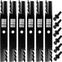 Mower Mulching Blades for Exmark and Toro 140-1241 140-1240 94-808 60" Z-Master and Grandstand Commercial Mowers with Bolts and Washers 6 PCS | mulching blades with bolts and washes