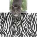 Cat Litter Mat Litter Trapping Mat, Premium Durable PVC Cute Cat Litter Box Mat, Non-Slip, Less Waste Kitty Litter Mat, Soft on Kitty’s Paws, 24”x 17” cat matts for litter, Zebra Stripe