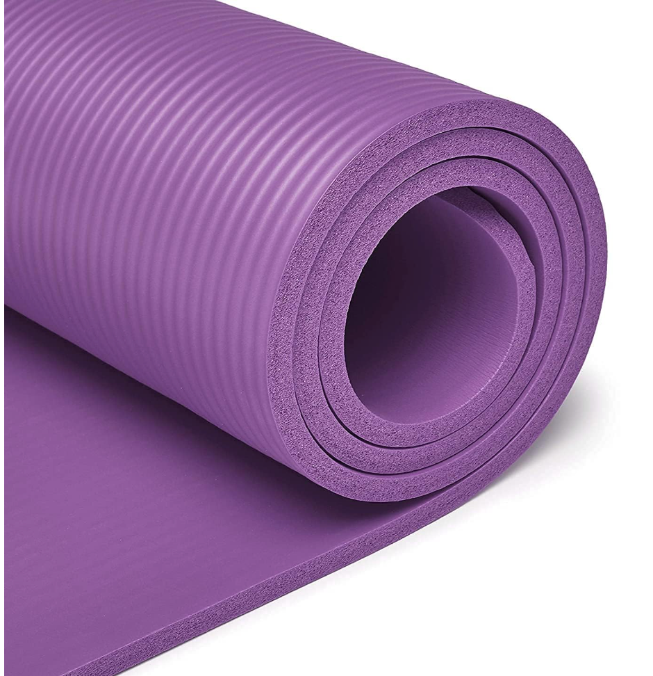 High Density 4mm Polyester Yoga Mat, Anti-Slip Yoga mat for Gym Workout and Flooring Exercise Long (4mm, Purple)