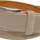 Men's Belt Suede Full Leather Belt Casual Dress Leather Belt 1-3/8"(35mm) Wide, Multi-Style Options (Beige)