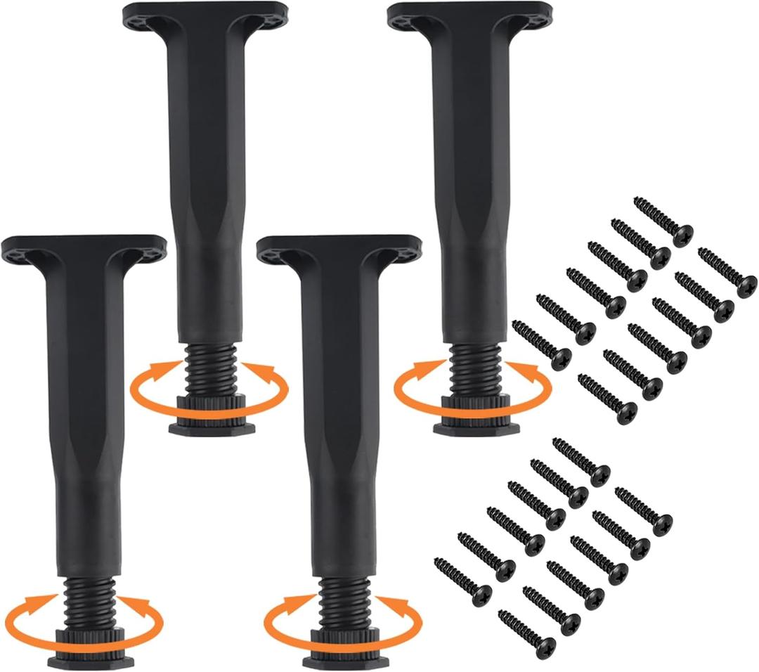 Jayen 4Pcs Adjustable Bed Frame Support Legs, Bed Center Slat Support Legs, Range 8.3" to 14.5"