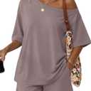 Trendy Queen Womens 2 Piece Summer Shorts Set Lounge Matching Two Piece Oversized Beach Vacation Outfits 2026 Sweatsuits, Size XL