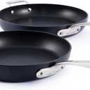 All-Clad HA1 Expert Hard Anodized Nonstick Frying Pan Set, 2-Piece 10" & 12" Skillet Set, Dishwasher-Safe, Oven-Safe Up to 500°F Compatible with All Stovetops (Gas, Electric & Induction) - Black