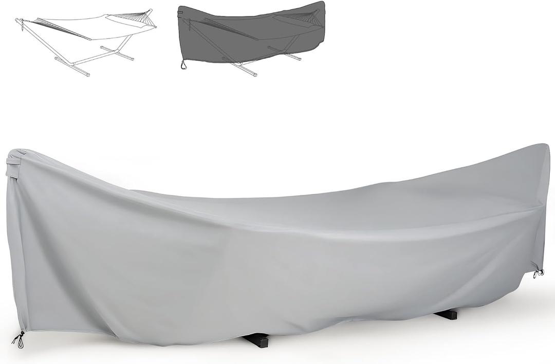 SUNCREAT Hammock Cover, Water-Resistant Polyester Hammock Stand Cover for 11-12ft Stand, Gray