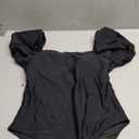 Saodimallsu Womens One Piece Swimsuit Short Puff Sleeve Square Neck Sexy Backless Tummy Control Bathing Suit Medium