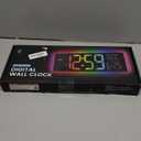 16.5" Large Digital Wall Clock with BT Sync, RGB Lights with 11 Scenes Mode Remote Control, Dual Alarms with Big LED Display, Auto DST, Temperature for Classroom Gaming (Black)