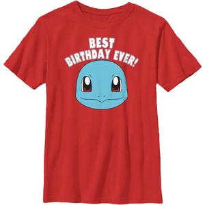 Pokemon Unisex-Child Squirtle Best Bday (Red, XS