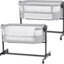 Kinderkraft Nestee UP2 Bedside Crib 2 in 1, Light Gray
Bassinet from Birth, Travel Crib for Newborn, Adjustable Height, Included Mattress Sheet, 4 Wheels, Breathable Mesh