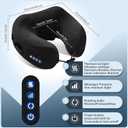 Electric Neck Massager,Portable Heated Kneading Massage Cushion Pillow,Rechargeable Shoulder Neck U-Shaped Massage Shiatsu,for Pain Relief at Home,Car,Office,Travel(Black)