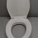 Raised Elongated Toilet Seat 18.5'' for Seniors  Soft Close, Quick Release & Connect, Sturdy PP Material, Wont Loosen, Ideal for Elderly & Limited Mobility, White