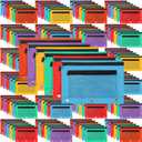 Zhehao 300 Pcs Binder Pencil Pouch Bulk Mesh Pencil Pouch for 3 Ring Binder with Zipper and Double Pocket for Writing Utensils School Supplies (Bright Color)