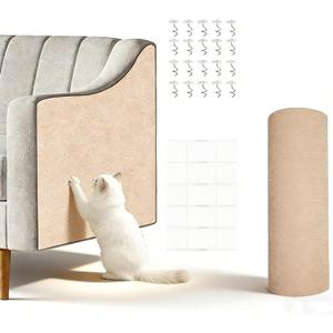 Cat Scratch Couch Furniture Protector-118 x15.8 cat Scratch Mat for Couch Furniture and Wall Protector,Trimmable Self-Adhesive DIY Climbing Cats Scratcher Couch ProtectorKhaki