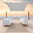 ColourTree 12' x 20' Grey Sun Shade Sail Rectangle Canopy Fabric Cloth Screen, Water Permeable & UV Block UPF50, Heavy Duty, Carport Patio Outdoor - (We Customize Size) (Gray)