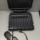 George Foreman 4-Serving Removable Plate Electric Grill and Panini Press, George Tough Non-Stick Coating, Drip Tray Catches Grease, Black