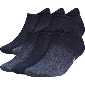 adidas Men's Superlite No Show Socks with Arch Compression (6-Pair) (Large, Legend Ink Blue/Shadow Navy/Magic Grey)