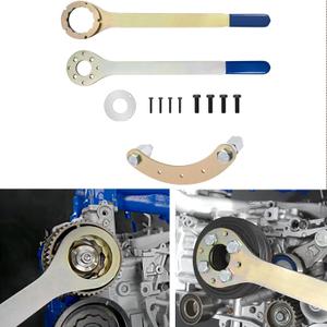 Intake/Exhaust Cam Sprocket Wrench Tool & Crank Pulley Wrench Holder Tool with Screws & Engine Cam Gear Lock/Camlock Tool Kit for Subaru STD