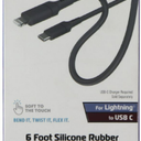 ZGEAR 6 Foot Silicone Rubber Sync& Charge Cable USB-C to 8-pin Cable - Gray