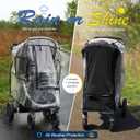 Large Stroller Sunshade & Rain Cover-Protect Your Baby Stroller from Sun, Rain, Wind, Dust- Built-in Mosquito Netting-Universal Weather Shield for Baby Carriage