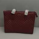 LOVEVOOK Lunch Tote Bag for Women, 15.6 Inch Laptop Bag with Insulated Lunch Compartment, Quilted Large Capacity Computer Handbag with Purse for Business, Work, Nurse, Collage, Office, Casual, Wine