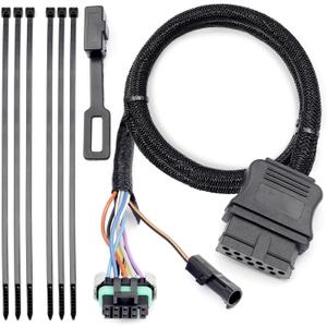 Upgraded 26357 22413 11 Pin Vehicle Side Light Wiring Harness with Dust Cover Replacement for Western for Fisher for Blizzard for SnowEx Plows 11-Pin Snow Plow