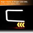for 2009-2014 Ford F150 Headlights w/LED DRL Projector High Low Beam Left & Passenger Side Replacement Black Housing Amber Reflector