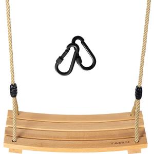 Wooden Tree Swings Tree Swing for Adults Children Kid's Wood Swing Seat with Adjustable Rope 220lbs Load Wooden Swing Set for Indoor Outdoor