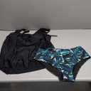 Yonique Womans Swimsuit Size XL, Green And Black