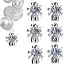 balloon weights are perfect for parties, birthdays, weddings. Each pack includes 6PCS durable weights that easily decorate balloons and elevate any celebration. (Silver 6pcs), 2.2 x 2.2 x 4.8 inches